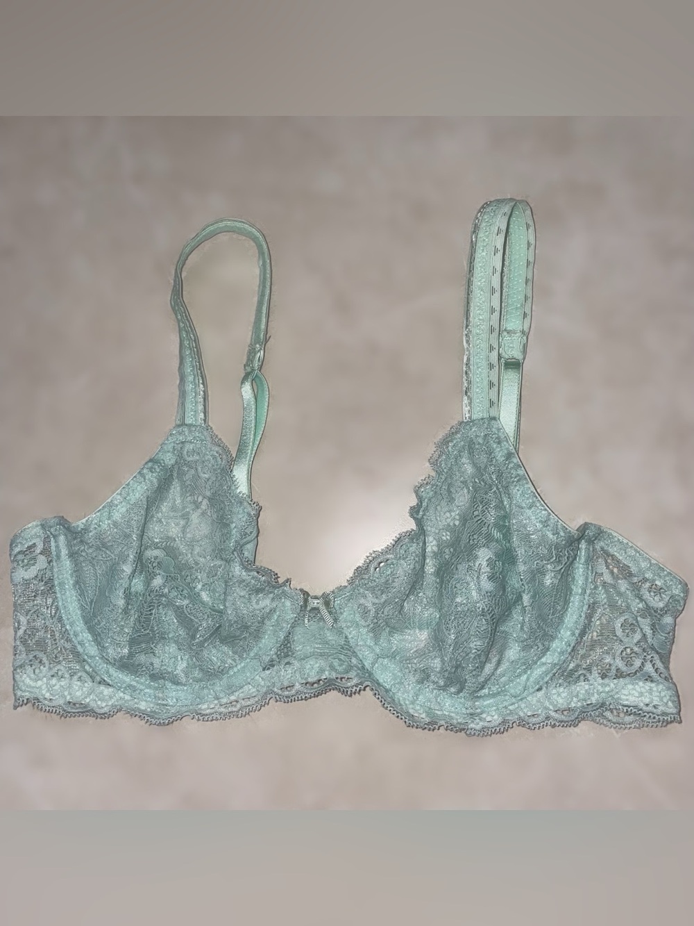 Sheer Mint Lace Underwire Bra